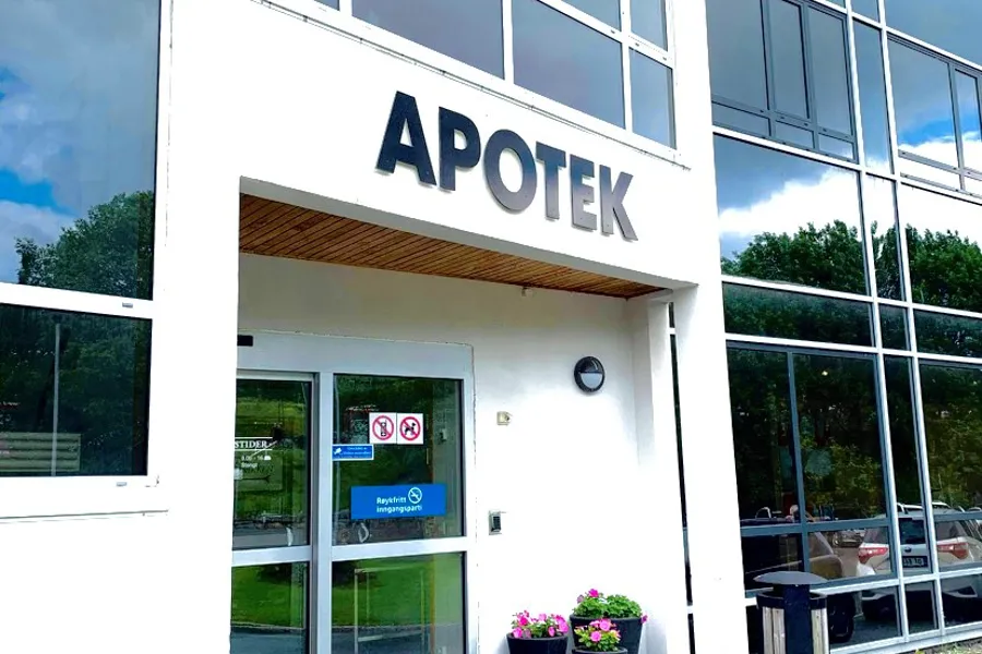 Inngangspartiet til Sjukehusapoteket i Ålesund.